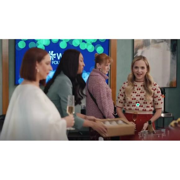 Cider Strawberry Knit Crop Sweater Short Sleeve Cream Red Y2K Cottagecore XL - Picture 7 of 8